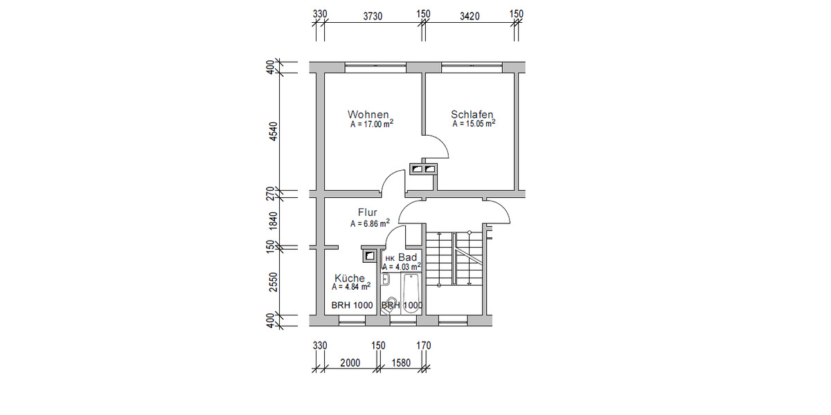 Etagenwohnung Ostrau - 2 Zimmer, 48 m&sup2;, 288&euro; | Angebot:24038136