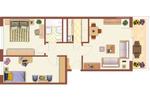 Etagenwohnung Neustrelitz - 3 Zimmer, 63 m&sup2;, 364&euro; | Angebot:25129145