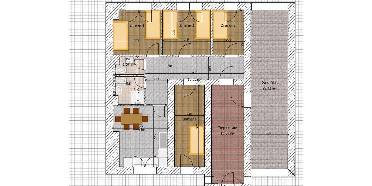 Wohnen auf Zeit Meerane - 2 Zimmer, 55 m&sup2;, 18&euro; | Angebot:13920386