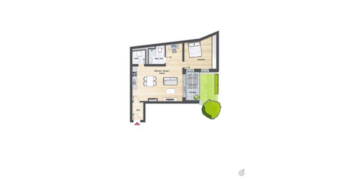 Terrassenwohnung Nürnberg Gostenhof - 2 Zimmer, 66 m&sup2;, 1.049&euro; | Angebot:26159066