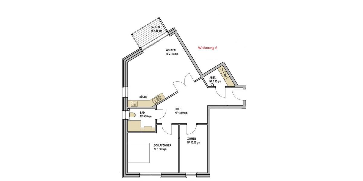 Etagenwohnung Wanna - 3 Zimmer, 86 m&sup2;, 1.078&euro; | Angebot:24363506
