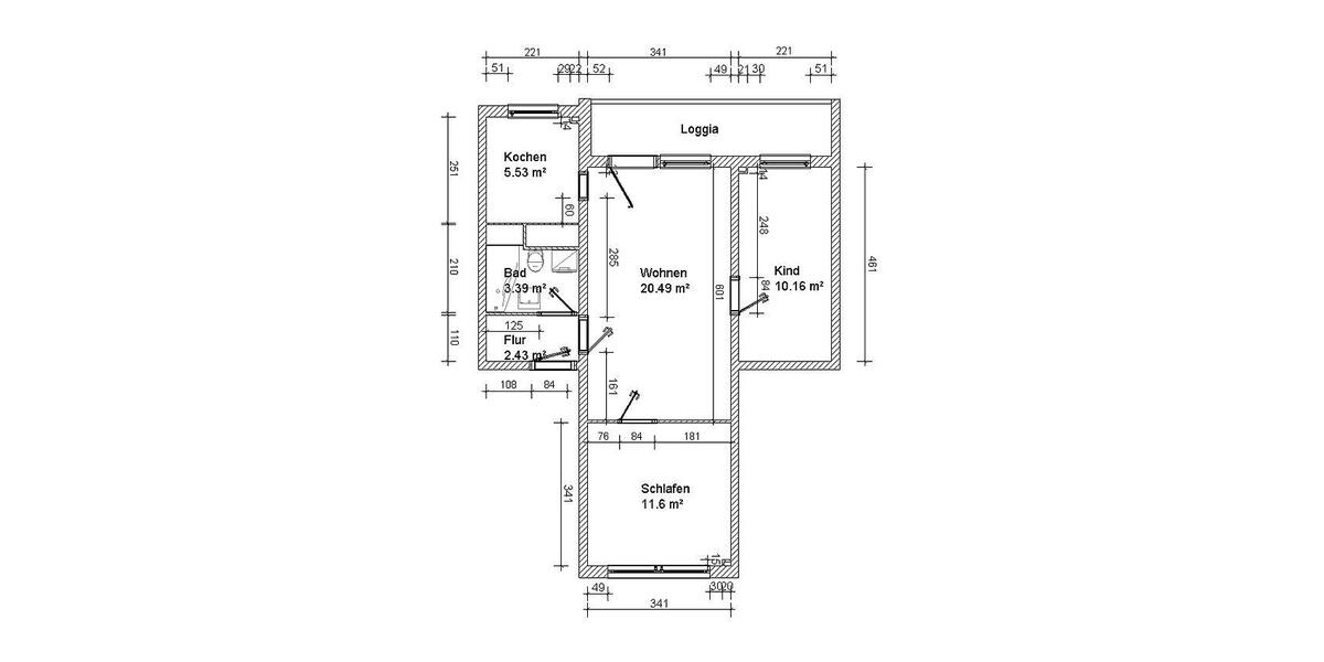 Kleine Familienwohnung 3 zimmer