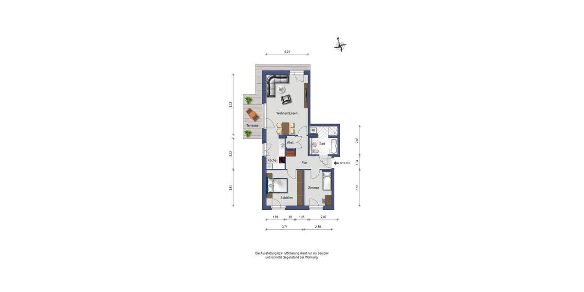 Etagenwohnung Norderstedt Garstedt - 3 Zimmer, 78 m&sup2;, 1.050&euro; | Angebot:25117461
