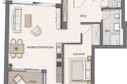 Wohnung Albstadt-Tailfingen Tailfingen - 2 Zimmer, 62 m&sup2;, 937&euro; | Angebot:27107854