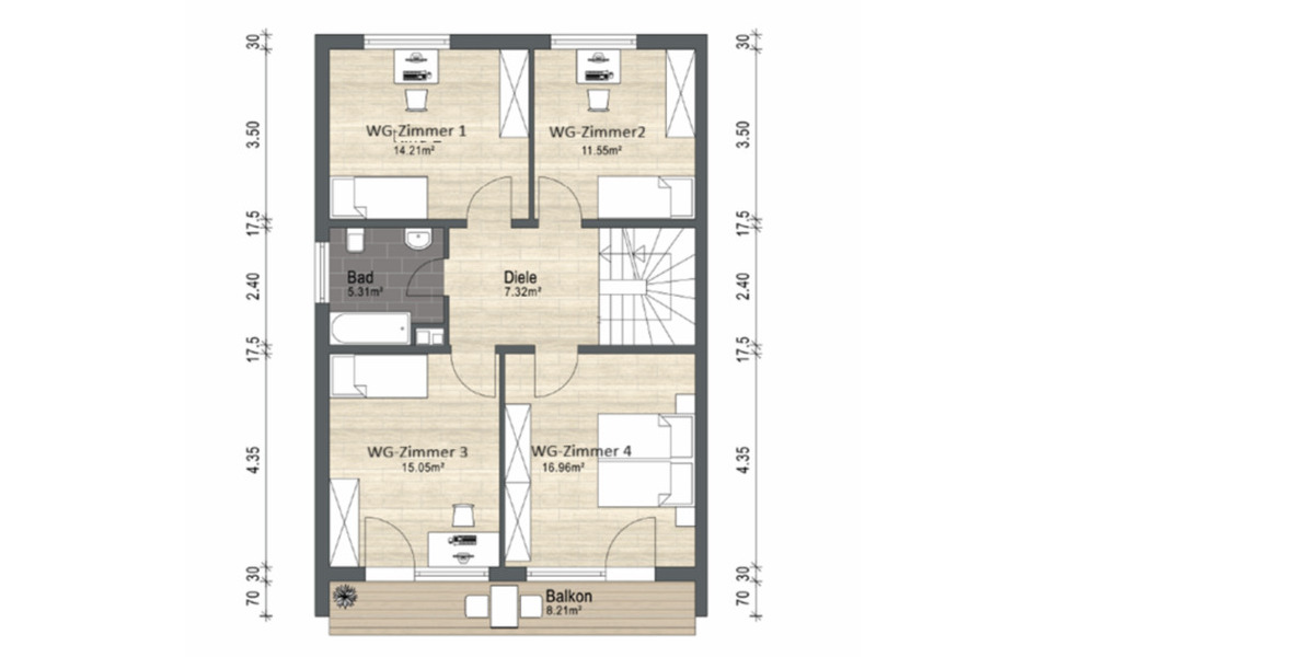 Wohnen auf Zeit Ottobrunn - 5 Zimmer, 15 m&sup2;, 751&euro; | Angebot:24387439