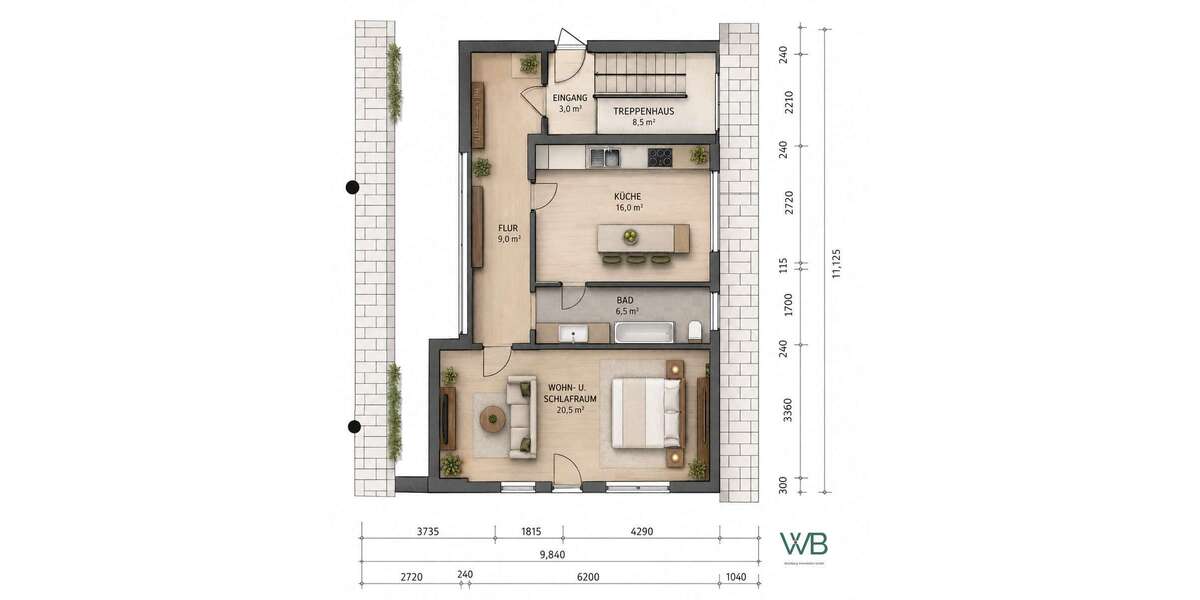 Etagenwohnung Aschersleben - 3 Zimmer, 60 m&sup2;, 420&euro; | Angebot:27103172