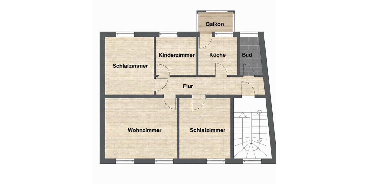 Etagenwohnung Stralsund - 4 Zimmer, 80 m&sup2;, 1.075&euro; | Angebot:26401195