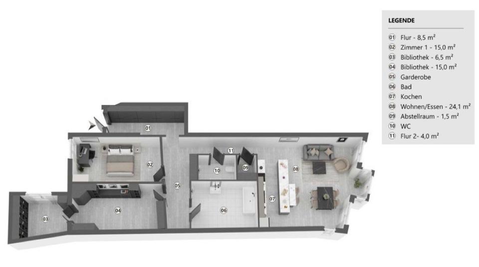 Etagenwohnung Wasserburg am Inn - 3 Zimmer, 112 m&sup2;, 1.600&euro; | Angebot:25143220