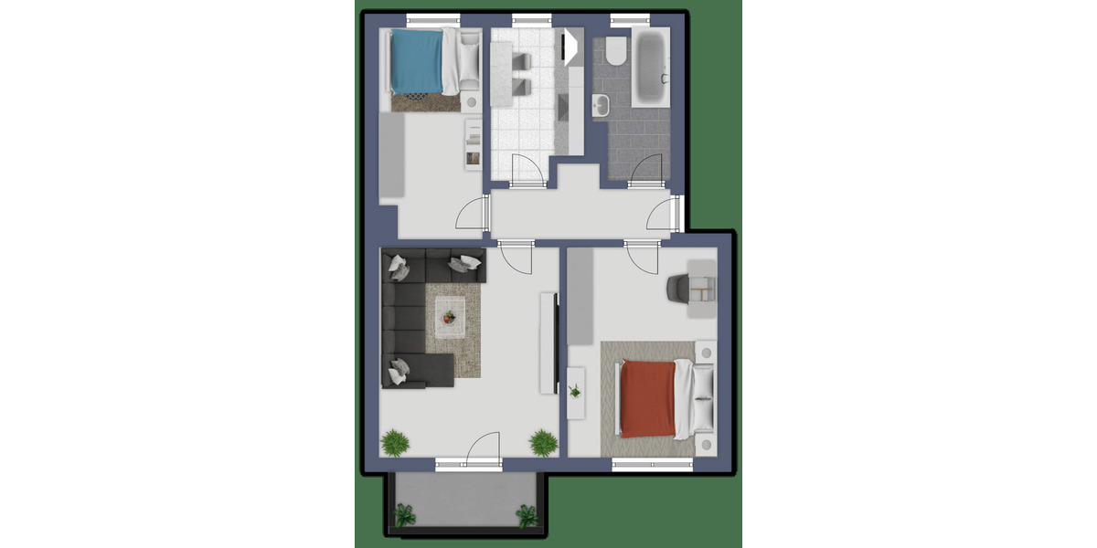 Etagenwohnung Bad Lauchstädt Kleinlauchstädt - 3 Zimmer, 58 m&sup2;, 359&euro; | Angebot:26798942