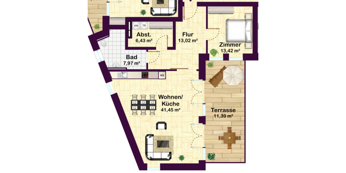 Etagenwohnung Hatten - 2 Zimmer, 92 m&sup2;, 1.250&euro; | Angebot:25943333