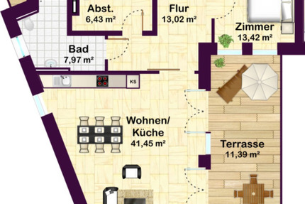 Wohnung Hatten - 2 Zimmer, 92 m&sup2;, 1.250&euro; | Angebot:25943333