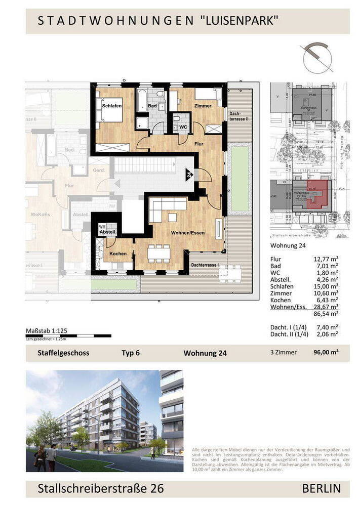 Attraktive Wohnung mit Balkon und Einbauküche in Berlin