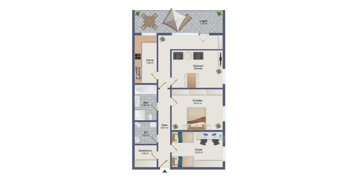 Etagenwohnung Deggendorf - 4 Zimmer, 87 m&sup2;, 1.000&euro; | Angebot:26056574