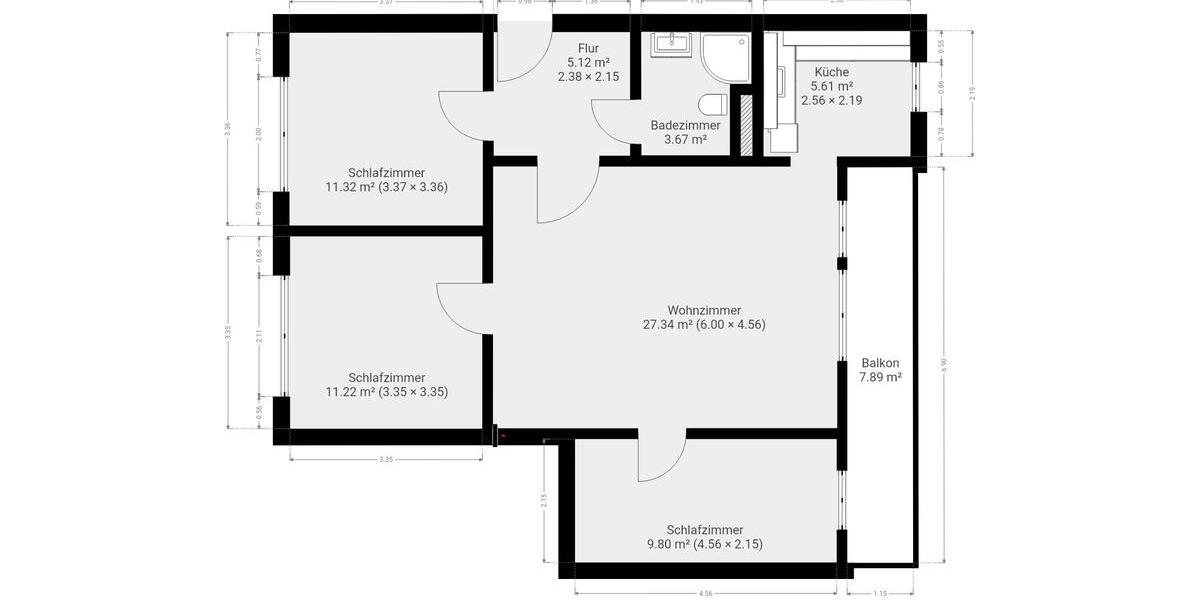 Etagenwohnung Wolkenstein - 4 Zimmer, 78 m&sup2;, 567&euro; | Angebot:26545922