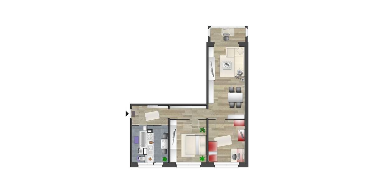 Etagenwohnung Chemnitz Bernsdorf - 3 Zimmer, 69 m&sup2;, 411&euro; | Angebot:26842188