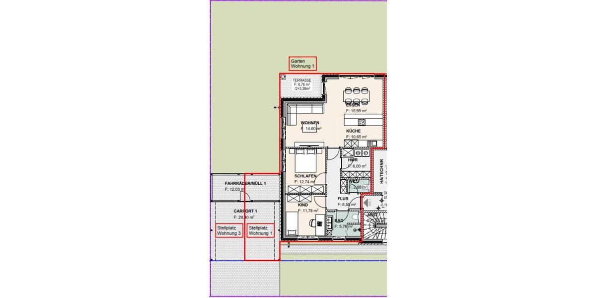 Erdgeschosswohnung 3 Zimmer Küche Bad ca.91m2 3 zimmer