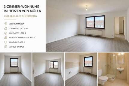 Wohnung Mölln - 3 Zimmer, 85 m&sup2;, 1.000&euro; | Angebot:27068648