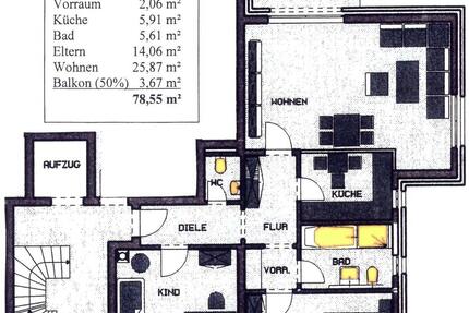 78,6 m² - 3,5 Zimmer Wohnung in Oberhausen Schwarze Heide 3.5 zimmer