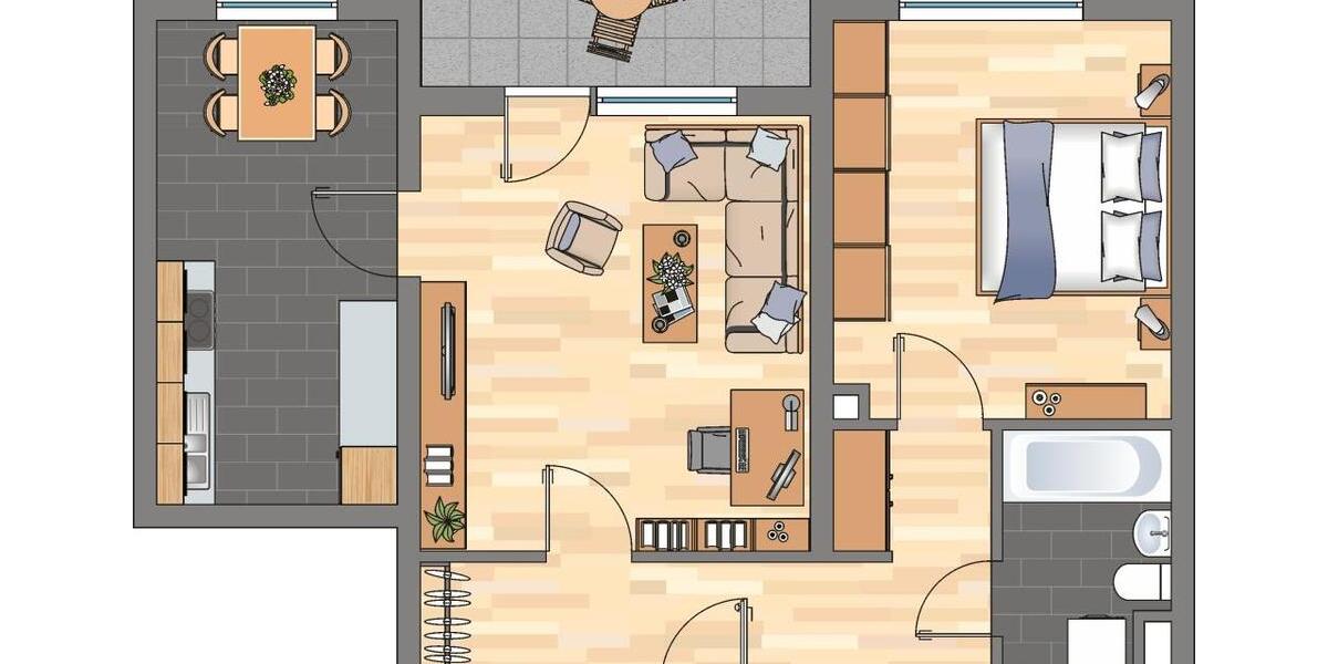 Erdgeschoßwohnung Jockgrim - 2 Zimmer, 60 m&sup2;, 384&euro; | Angebot:23941444