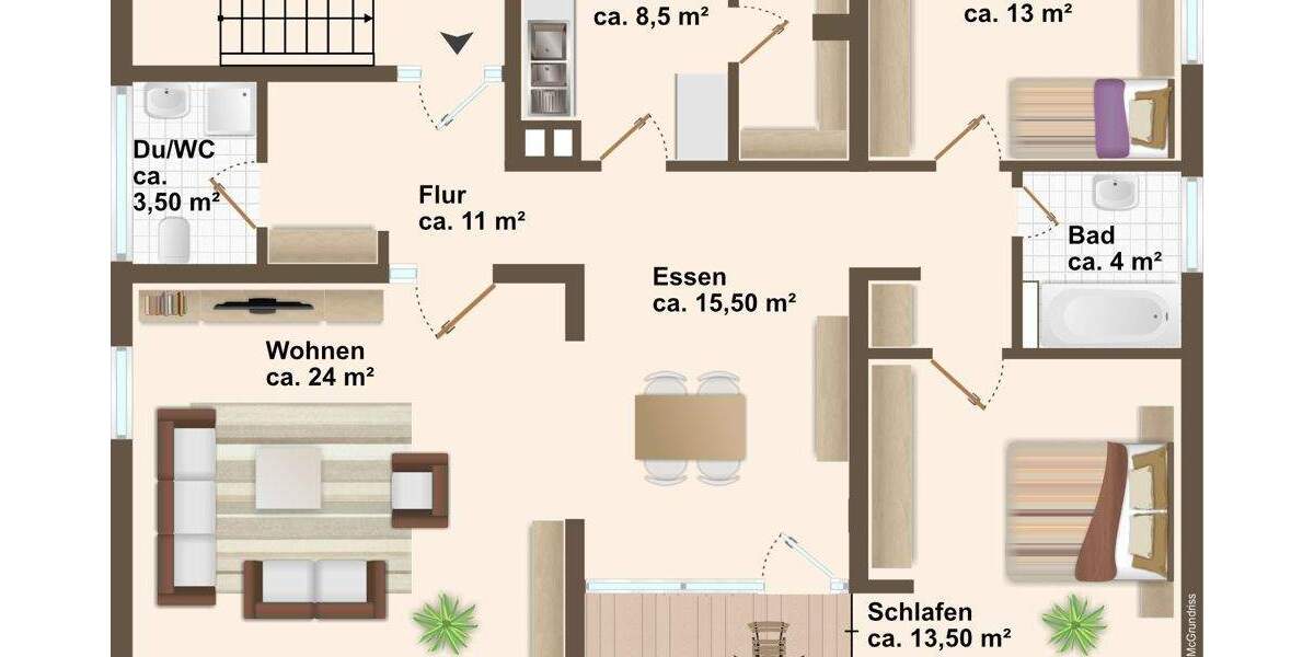 Etagenwohnung Ulm Jungingen - 3 Zimmer, 97 m&sup2;, 1.115&euro; | Angebot:25738669