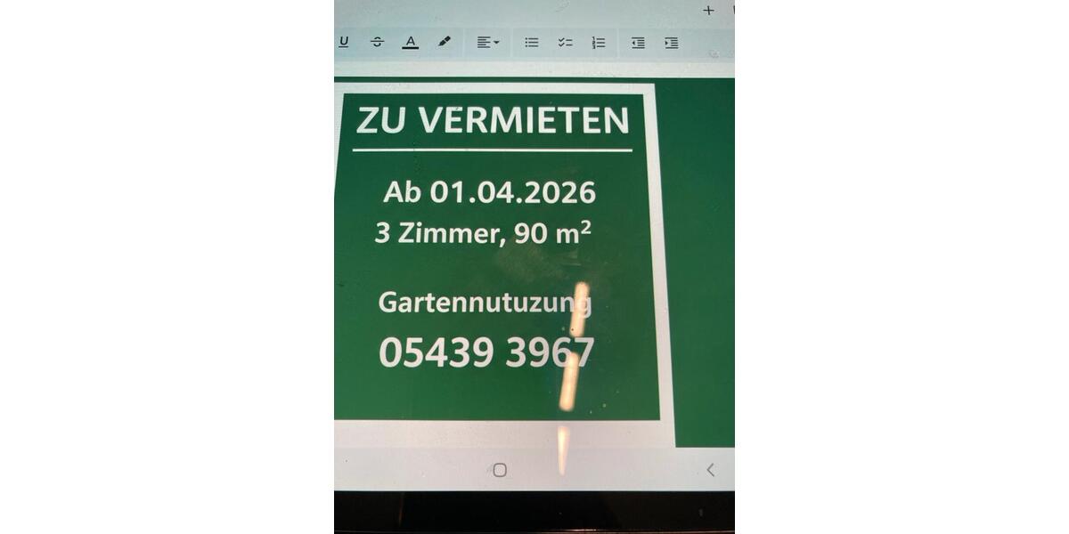 Erdgeschoßwohnung Gehrde - 3 Zimmer, 90 m&sup2;, 900&euro; | Angebot:24570523