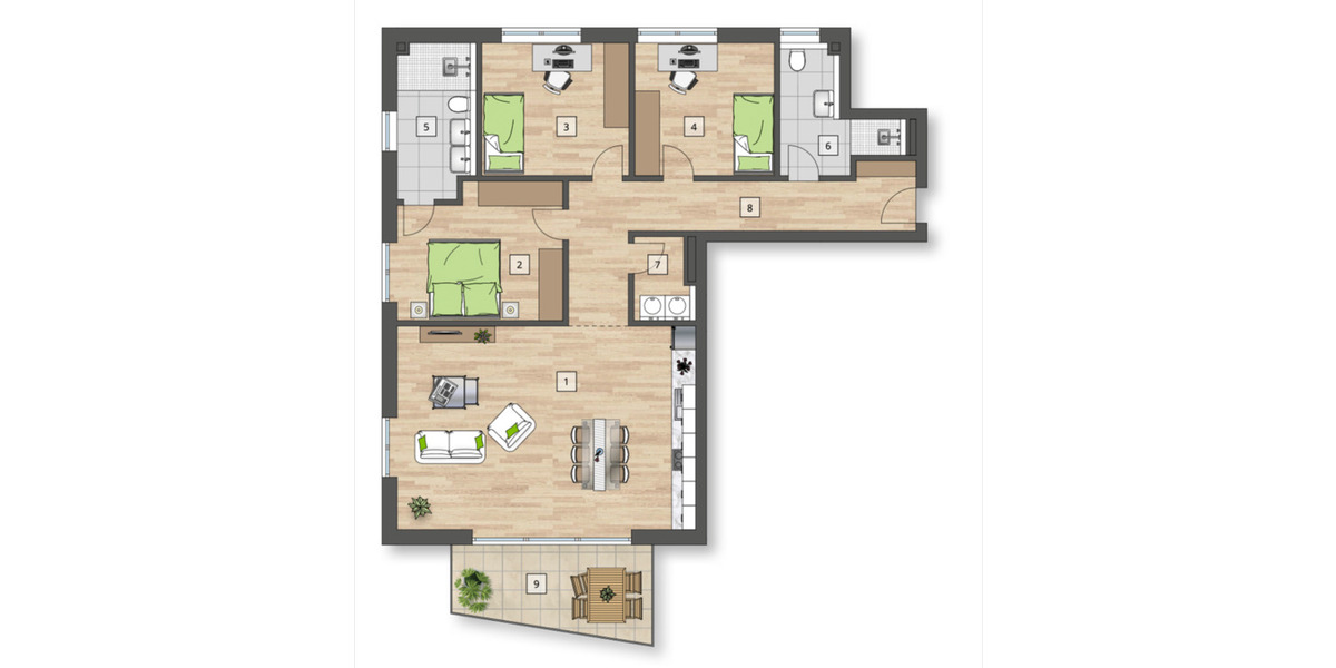 Etagenwohnung Erbach - 4 Zimmer, 115 m&sup2;, 1.905&euro; | Angebot:24432015