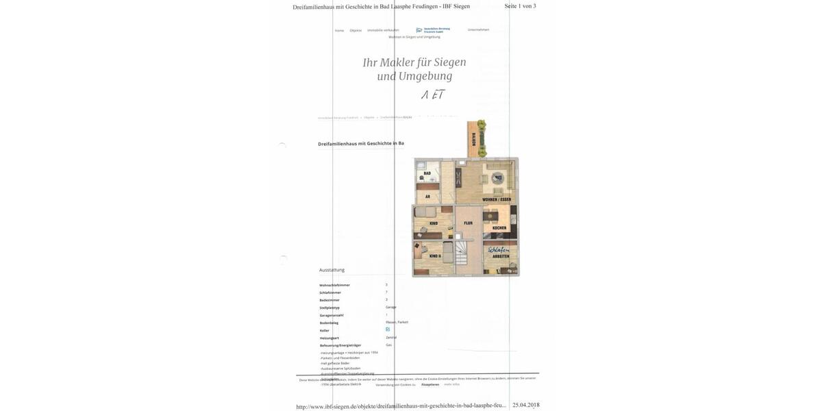 Etagenwohnung Bad Laasphe - 4 Zimmer, 80 m&sup2;, 440&euro; | Angebot:27596221