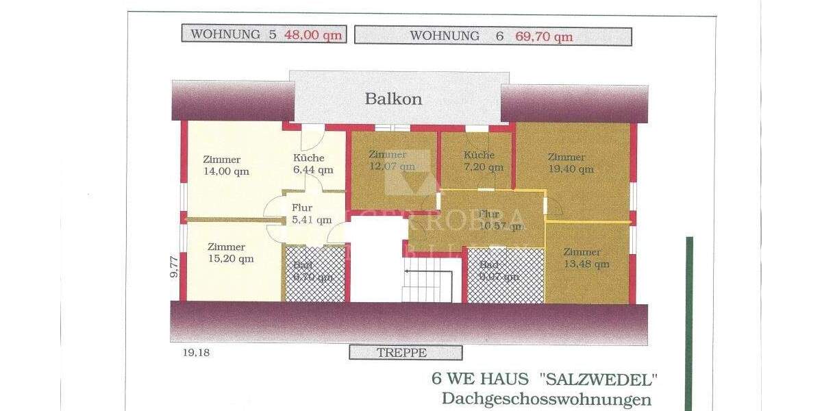 Etagenwohnung Salzwedel Perver - 3 Zimmer, 69 m&sup2;, 460&euro; | Angebot:24877976