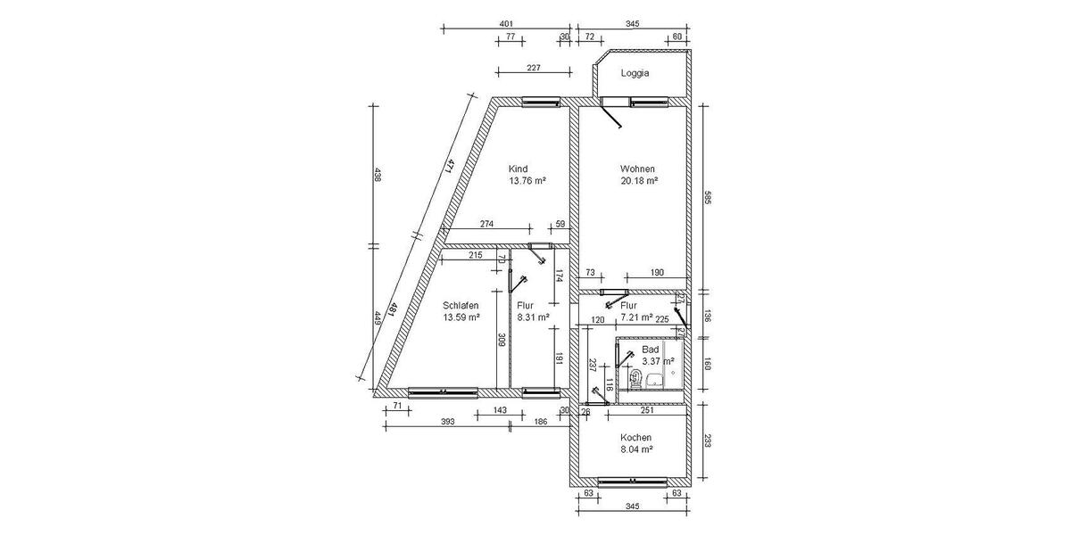 Etagenwohnung Wilkau-Haßlau Haßlau - 3 Zimmer, 76 m&sup2;, 433&euro; | Angebot:26461412