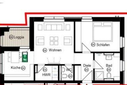 Wohnung Münster Erphoviertel - 2 Zimmer, 59 m&sup2;, 750&euro; | Angebot:26393497