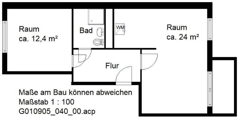 Etagenwohnung Halle (Saale) Heide Nord - 2 Zimmer, 47 m&sup2;, 286&euro; | Angebot:26128821