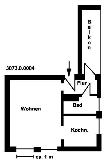 Etagenwohnung Elmshorn - 1 Zimmer, 30 m&sup2;, 346&euro; | Angebot:24585653