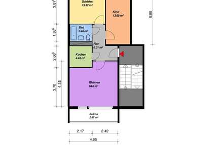 Wohnung Neubrandenburg Lindenberg - 3 Zimmer, 63 m&sup2;, 376&euro; | Angebot:25476144