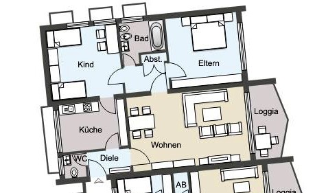 3 Zimmer, Kü, Bad, Gä-WC, Loggia, Sauna zw. Halver - Lüdenscheid 3 zimmer