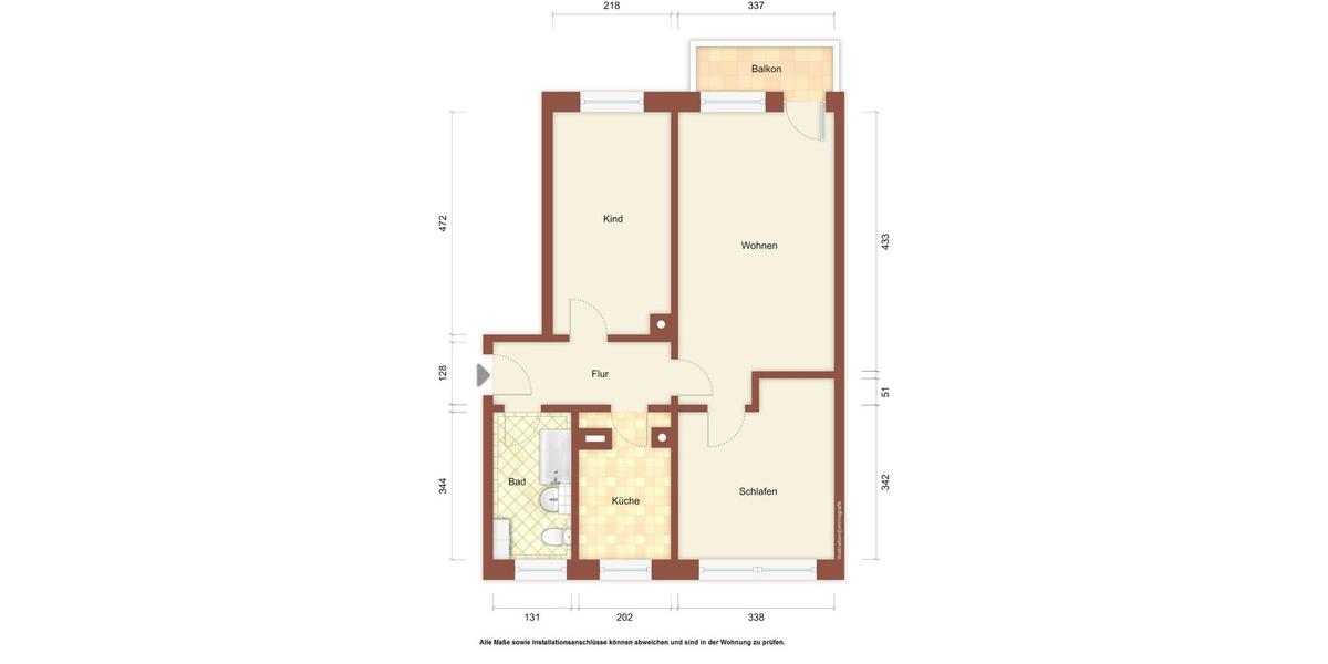 Etagenwohnung Weißwasser (Oberlausitz) - 3 Zimmer, 61 m&sup2;, 383&euro; | Angebot:23795337
