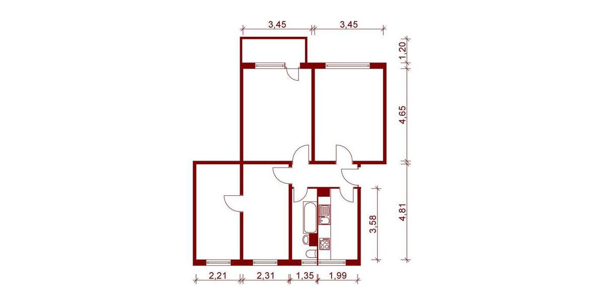 Erdgeschoßwohnung Stendal - 4 Zimmer, 70 m&sup2;, 491&euro; | Angebot:24812771