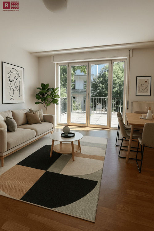 Charme trifft Retro - stilvolle 2-Zimmer-Wohnung mit XXL-Terrasse