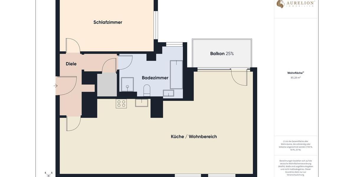 Etagenwohnung Aschaffenburg Gailbach - 2 Zimmer, 88 m&sup2;, 1.250&euro; | Angebot:24877167