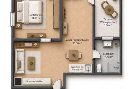 Wohnung Steinheim an der Murr - 2 Zimmer, 34 m&sup2;, 750&euro; | Angebot:27067748