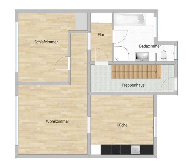 Erdgeschoßwohnung Solingen Höhscheid - 2 Zimmer, 60 m&sup2;, 600&euro; | Angebot:25046394