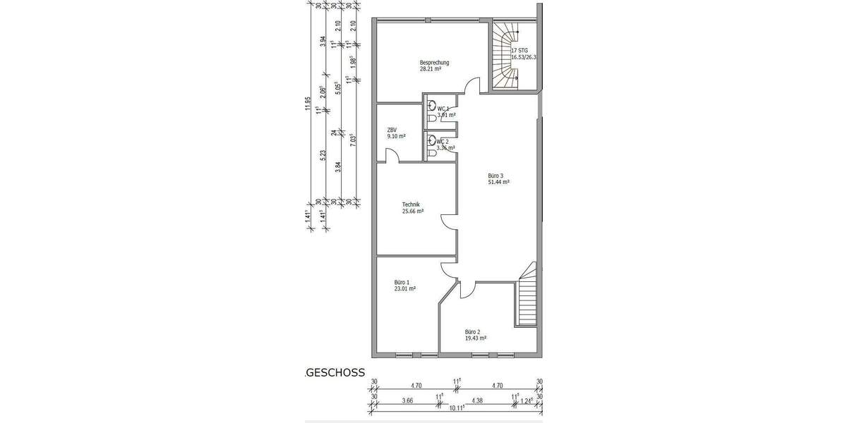großzügige Büro- und Lagerräume mit 3 WC zimmer