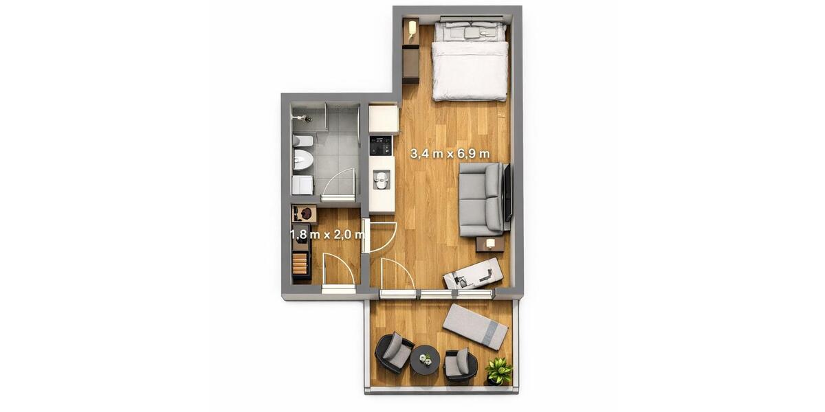 Etagenwohnung Crimmitschau - 1 Zimmer, 32 m&sup2;, 220&euro; | Angebot:25639185