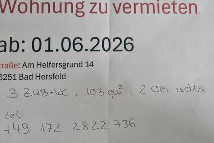 Wohnung Bad Hersfeld - 4 Zimmer, 103 m&sup2;, 920&euro; | Angebot:25261059