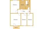 Etagenwohnung Köthen (Anhalt) Köthen - 4 Zimmer, 68 m&sup2;, 395&euro; | Angebot:25665492