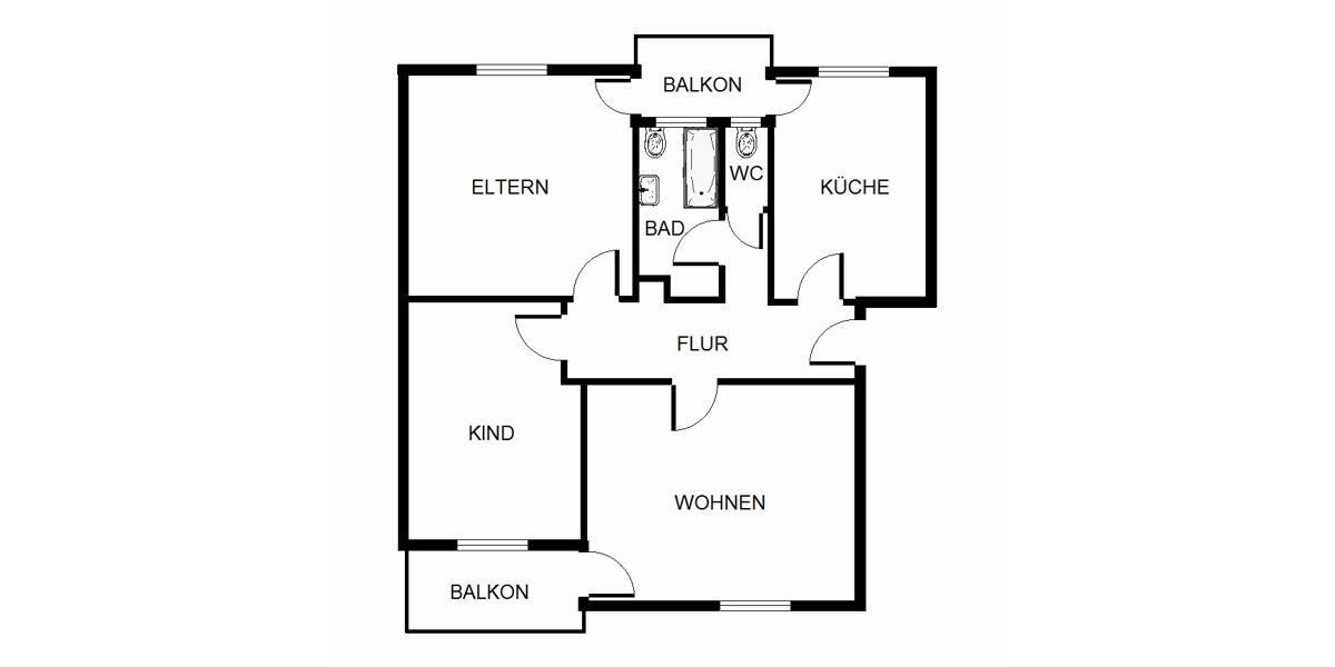 Etagenwohnung Karlsruhe Innenstadt-Ost - 3 Zimmer, 74 m&sup2;, 866&euro; | Angebot:25855187