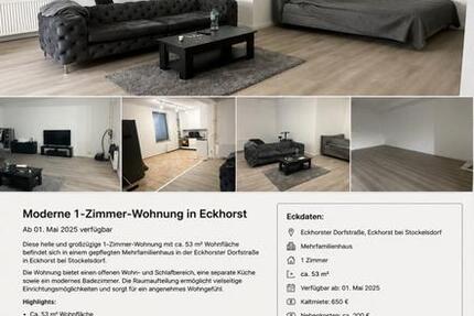 Wohnung Stockelsdorf - 1 Zimmer, 53 m&sup2;, 650&euro; | Angebot:26586501