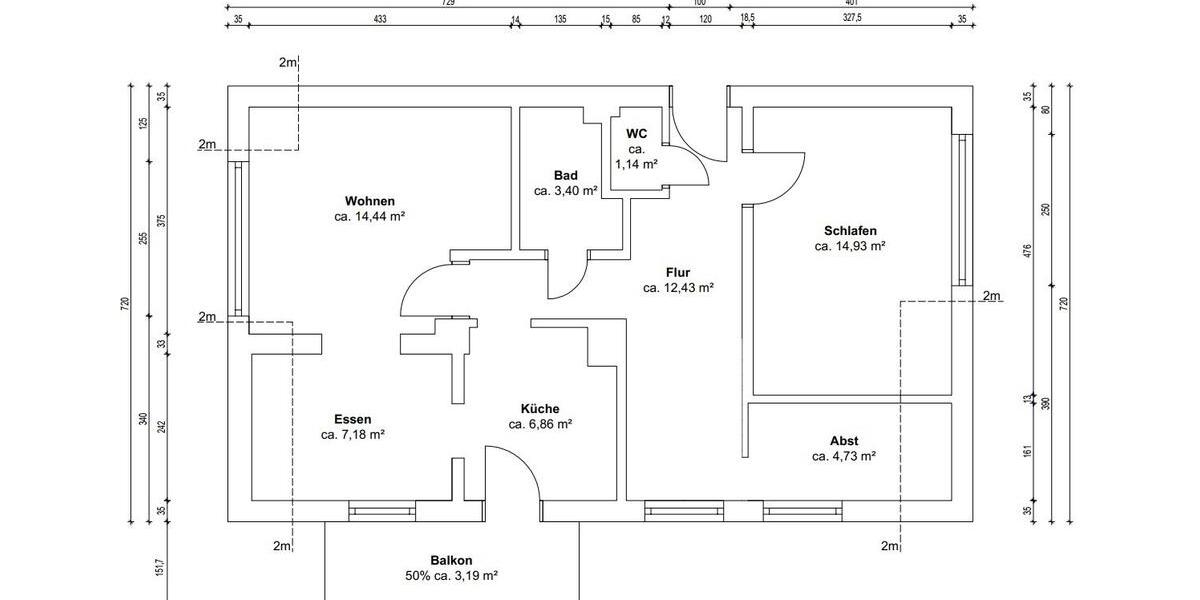Etagenwohnung Friedrichshafen Ailingen - 2.5 Zimmer, 68 m&sup2;, 850&euro; | Angebot:26288221