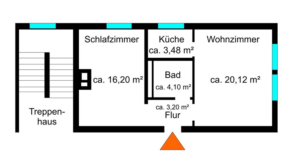 Etagenwohnung Augsburg Innenstadt - 2 Zimmer, 47 m&sup2;, 850&euro; | Angebot:26234734