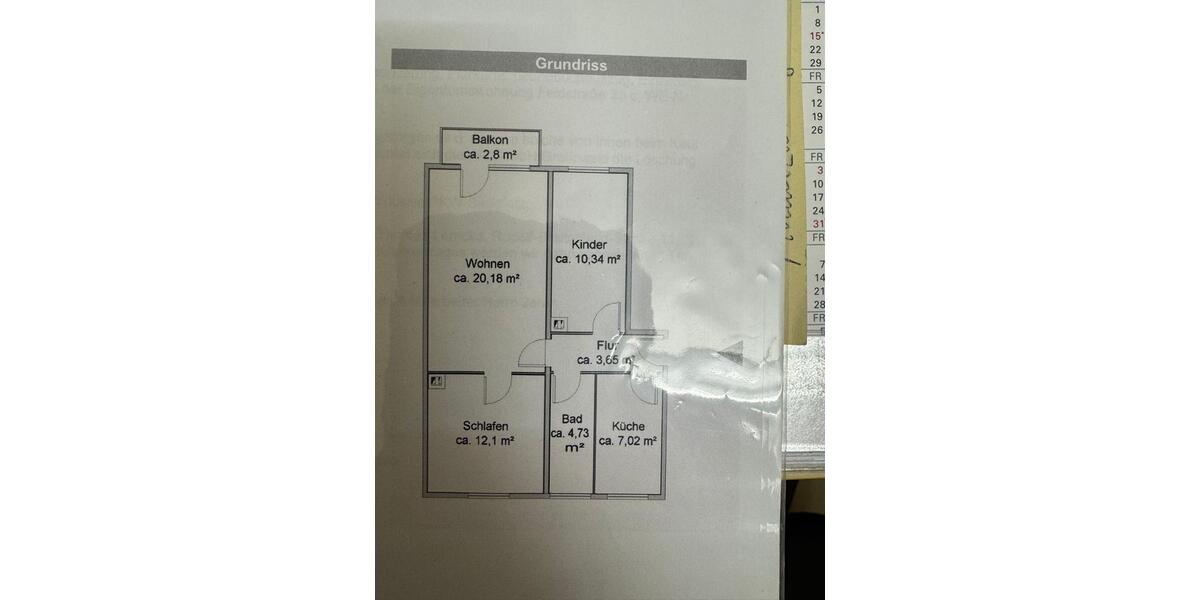 Etagenwohnung Greifswald - 3 Zimmer, 59 m&sup2;, 1.100&euro; | Angebot:25232690