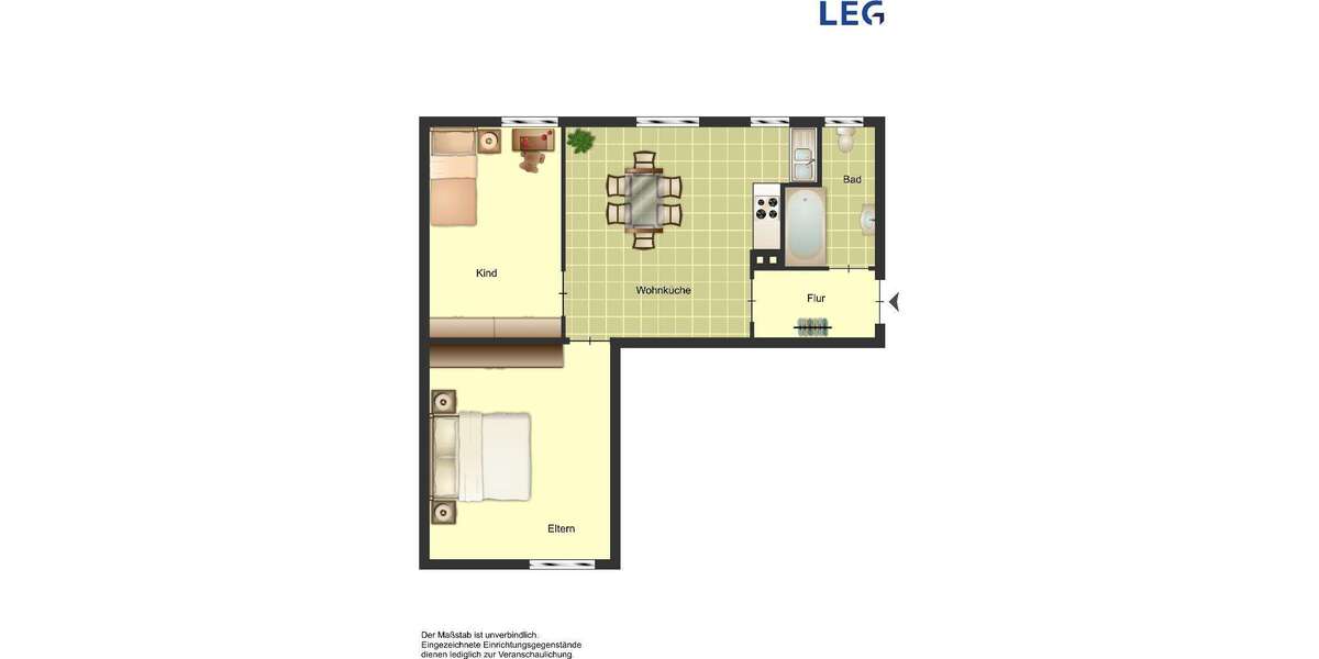 Etagenwohnung Duisburg Huckingen - 2 Zimmer, 51 m&sup2;, 469&euro; | Angebot:25233932